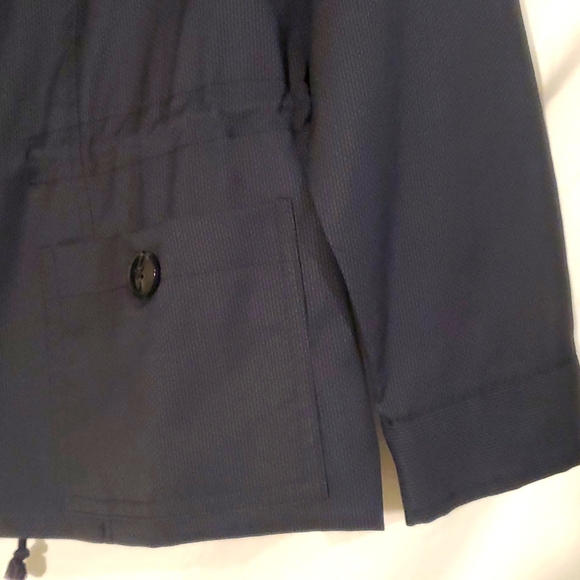 Christopher & Banks Blue Blazer Jacket Drawstring Coat Women's L Petite - Picture 3 of 6